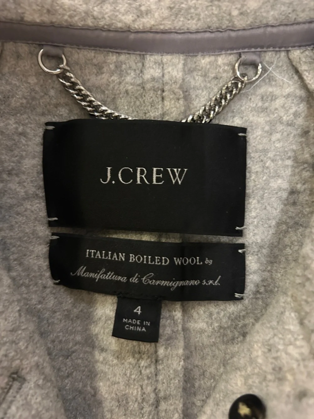 J. Crew Light Gray Wool-Blend Pea Coat with Patch Pockets - Picture 2 of 2